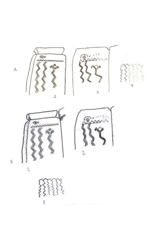Рисунки петроглифов, скопированные и изданные Марковиным В.И.