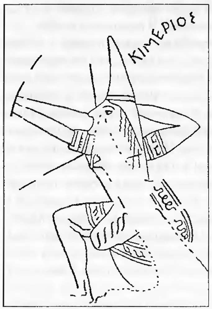 Скиф-киммериец, рисунок на греческой вазе