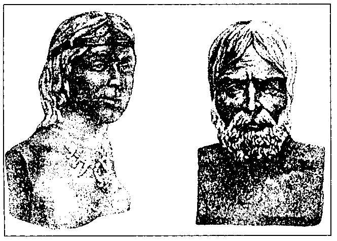 Реконструкция облика женщины и мужчины мезолитической стоянки Мурзак-Коба (Крым)