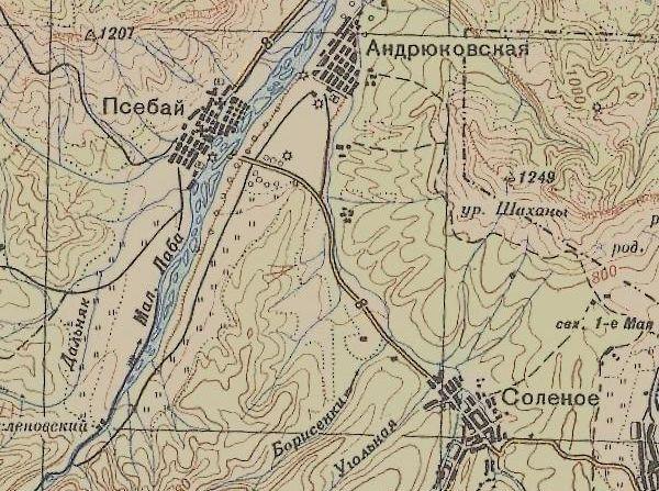 Станица Андрюковская на карте 1941 г.