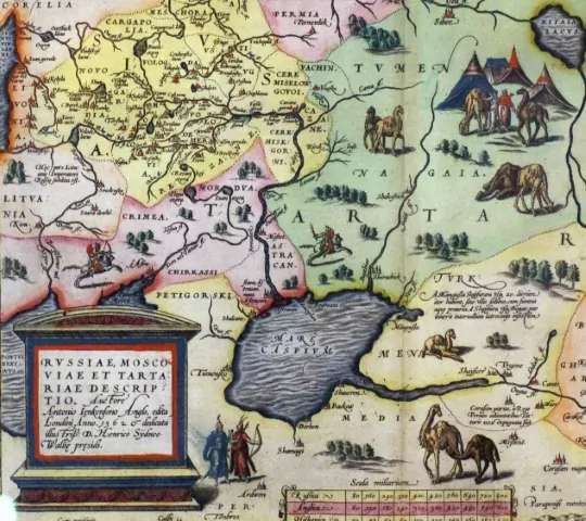 Астрахань на карте России 1562 г.