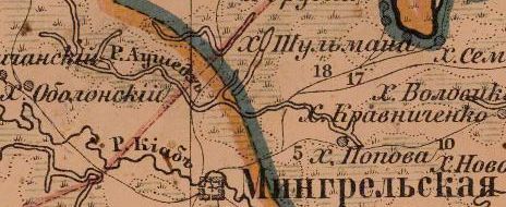 Фрагмент карты Ставропольской епархии 1899 г.