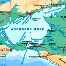 Физическая карта Азовского моря
