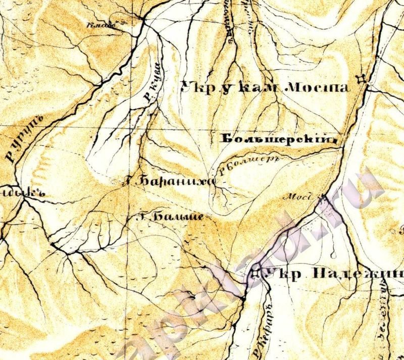 Карта Кавказского края 1847 г. Карта Кавказского края 1847 г.