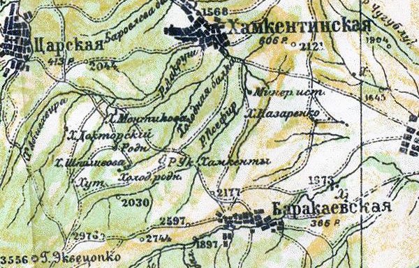 Фрагмент карты Кавказского края ~1930 г.