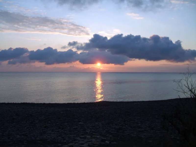 Закат на Чёрном море в районе мыса Утриш