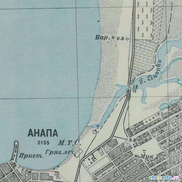Фрагмент карты города Анапа 1942 г