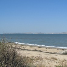 Вид на Керченский залив с косы Чушка