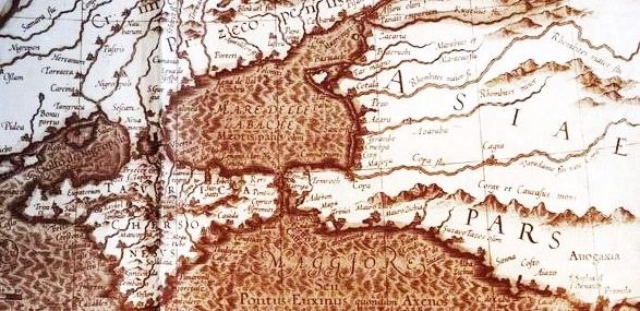 Фрагмент карты Чёрного моря 1595 г.