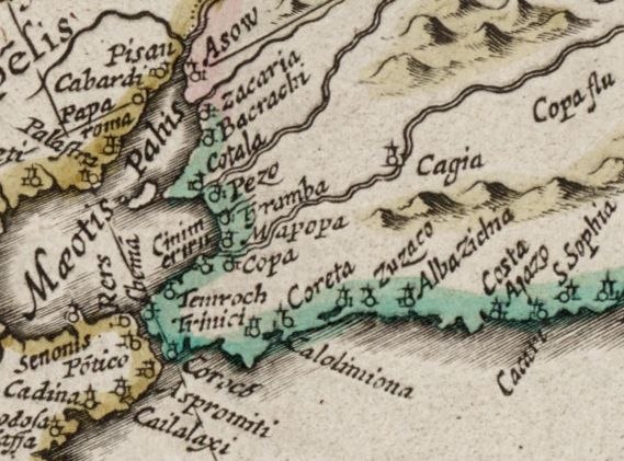 Фрагмент карты 1644 г.