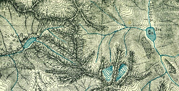 Карта 1914 г. - озеро Дамхорс (не подписано) на реке Цахвоа Карта 1914 г. - озеро Дамхорс (не подписано) на реке Цахвоа
