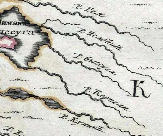Река Ея на российской карте 1745 г., где она обозначена как Гея, в греческой мифологии мать-земля