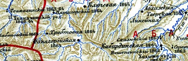 Фрагмент исторической карты Фелицына Е.Д. 1899 г.