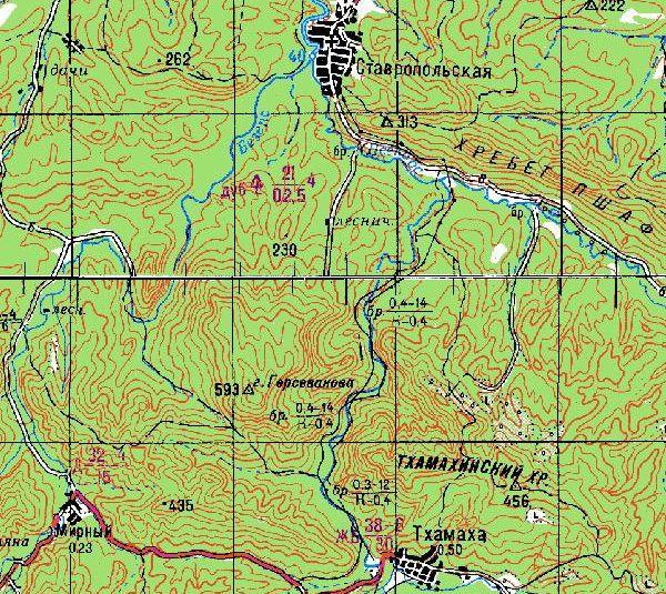 Гора Герсеванова на современной карте