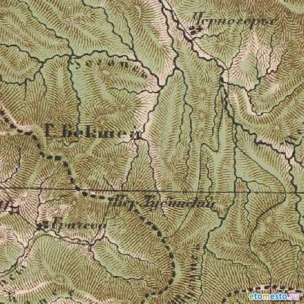 Тубинский перевал на карте Кавказа 1871 г.
