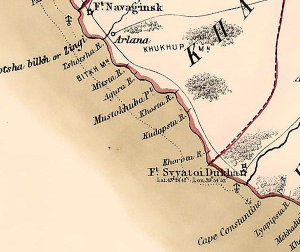 Фрагмент Британской карты 1855 г.