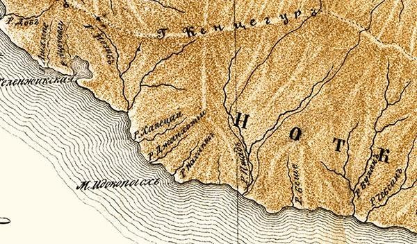 Карта Люлье 1857 г. мыс Идокопасъ Фрагмент карты 1857 года авторства Л.Я. Люлье с обозначением мыса Идокопасъ