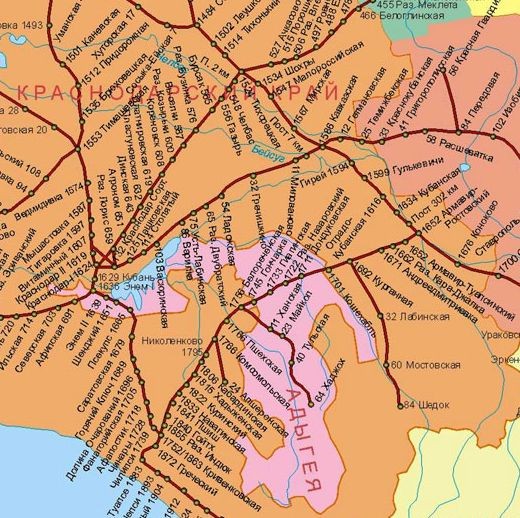 Фрагмент современной карты СКЖД Фрагмент современной карты СКЖД