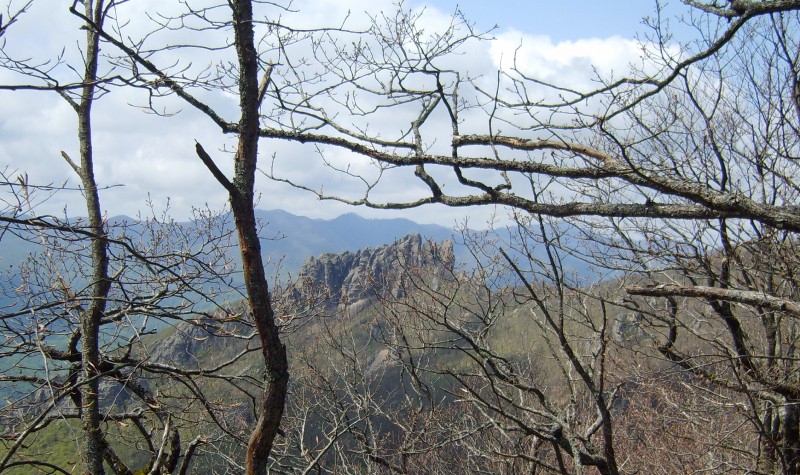 Вид на северо-запад с горы Круглой на гору Индюк