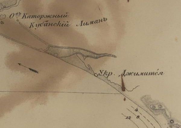 Фрагмент карты Чёрного моря Манганари Е.П. 1834 г.