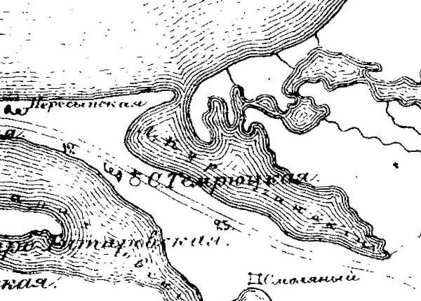 Карта Черномории 1847 г., где уже значится лиман Курчанский