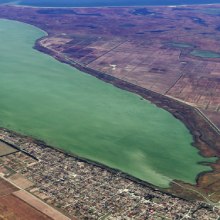 Аэроснимок, вид с юга на Курчанский лиман