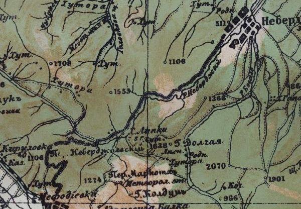Фрагмент 5-ти вёрстной карты Кавказского края 1926 г