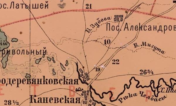 Фрагмент карты Ставропольской епархии 1899 г.