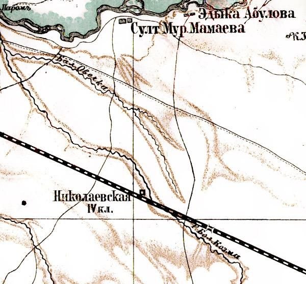 Фрагмент карты Кавказа 1877 г.