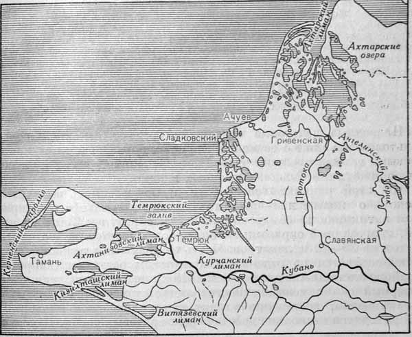 Дельта реки Кубань, состояние до 1958 г. Дельта реки Кубань, состояние до 1958 г.
