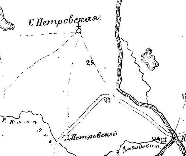 Фрагмент карты земли войска Черноморского 1846 г.