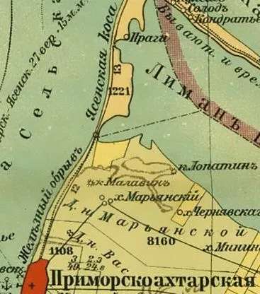 Фрагмент карты Кубанской области (1904 г.)