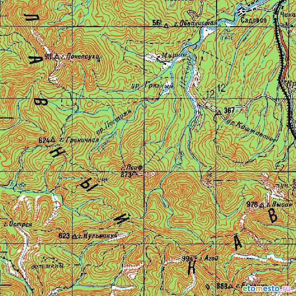 Фрагмент карты Краснодарского края 2000 г.