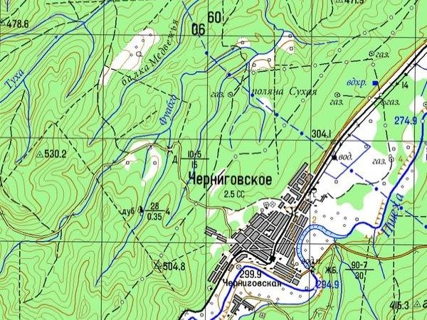 Село Черниговское расположено на левом берегу реки Пшеха