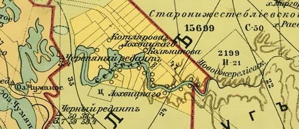 Река Сенгели на карте Кубанской области 1904 г.