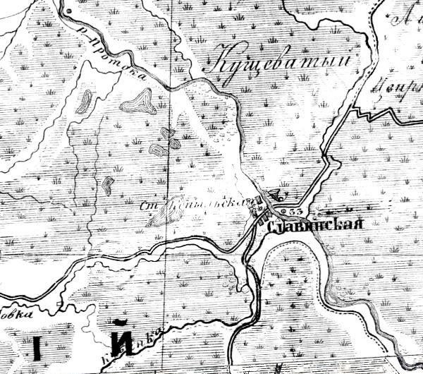 Фрагмент 5-ти вёрстной карты Кавказа 1877 г.