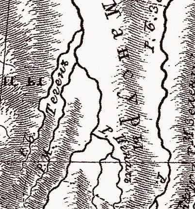 Фрагмент карты Кавказских земель 1823 г.