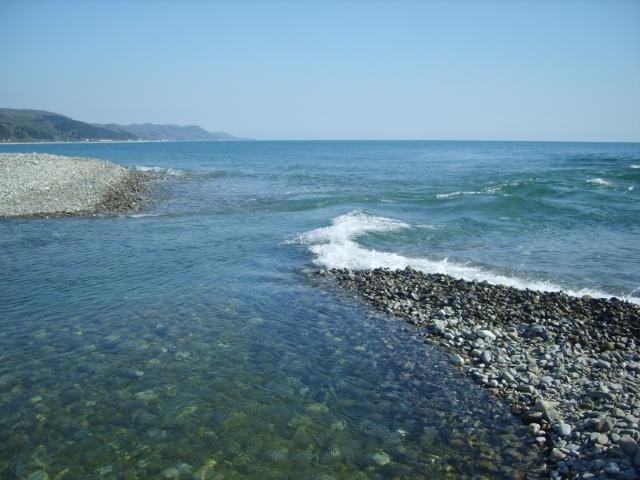 Место впадения реки Псезуапсе в Чёрное море