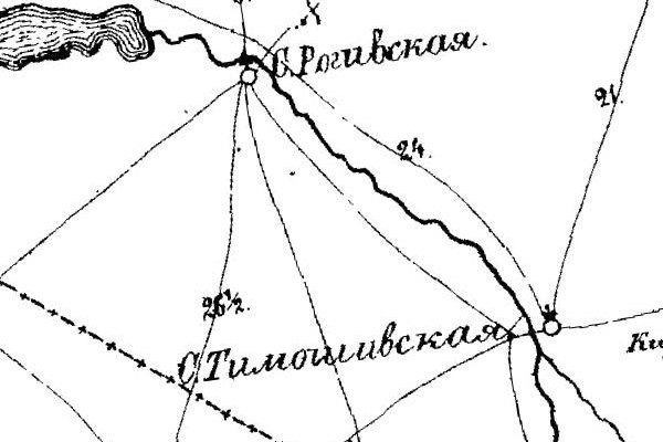 Станица Тимошивская на карте Земли Войска Черноморского 1846 г.