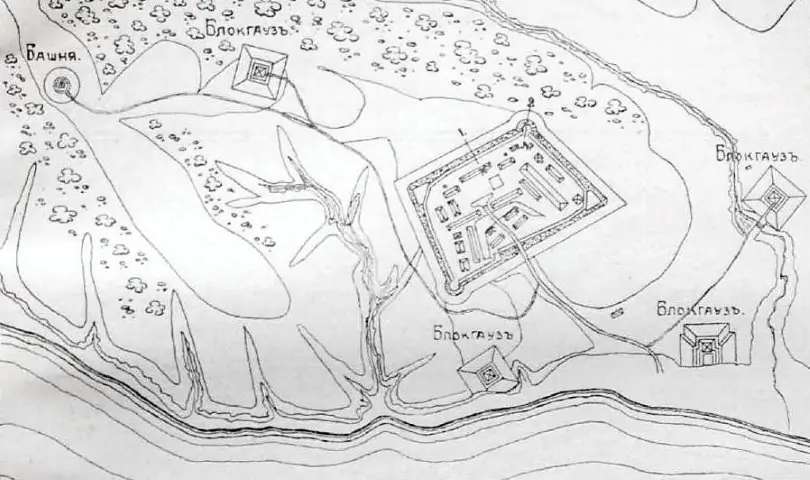 Схема Вельяминовского форта (Военная энциклопедия. Том 5. М., 1911 г.)