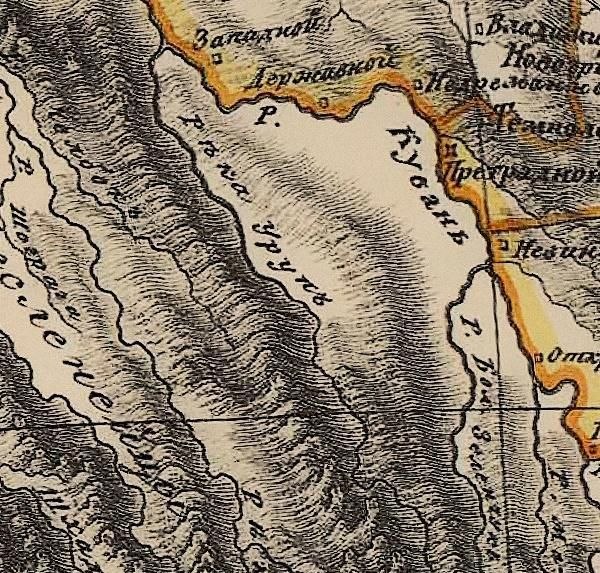 Река Урупъ на Российской карте 1807 г.