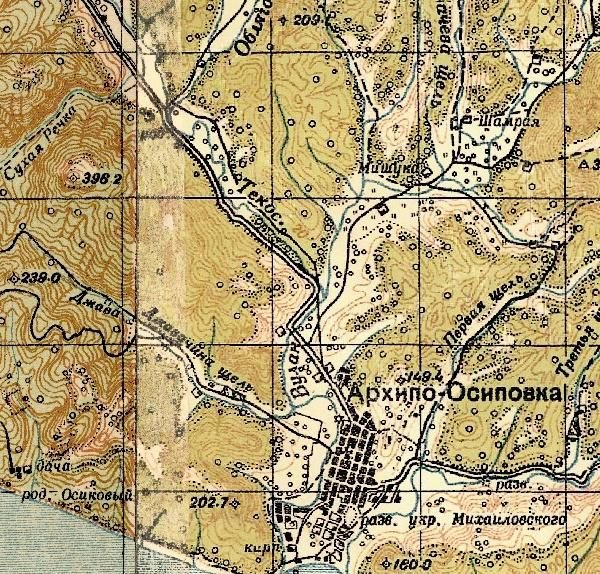 Архипо-Осиповка на карте 1941 г.