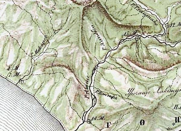 Речка Хапобга на карте 1864 г.